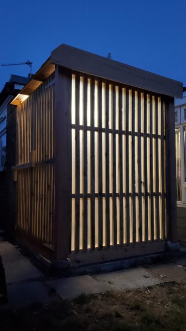 Lit up Shoji Shed